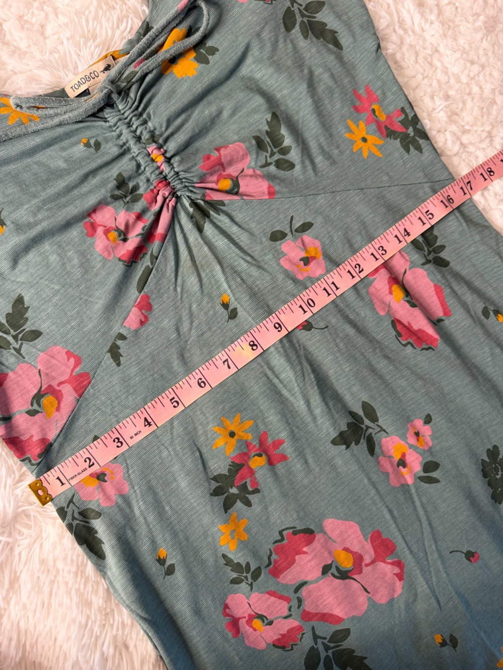 Toad & Co | Verona Sleeveless Midi Dress Ruched Floral Tencel Organic Cotton - Picture 13 of 13